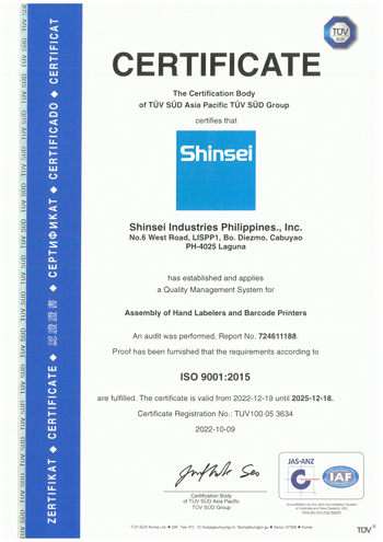 iso 9001 certificate
